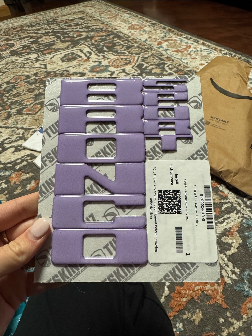 Bronco Sport Lavender Purple Lettering Emblem Set